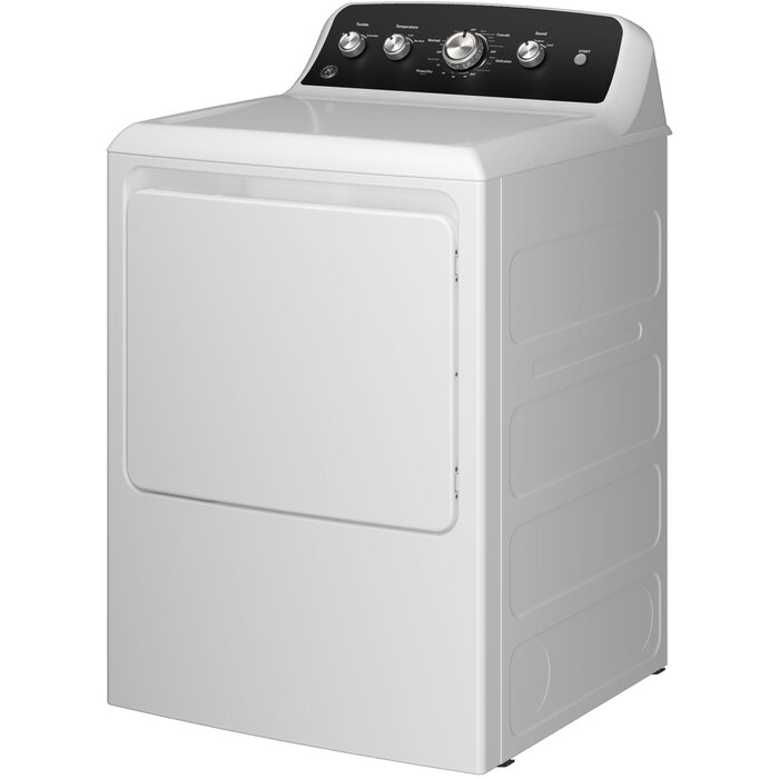 GE GE 7.2 Cu. Ft. Electric Dryer with Long Venting up to 120 ft. White with Black Matte Model# GTD48EASWWB