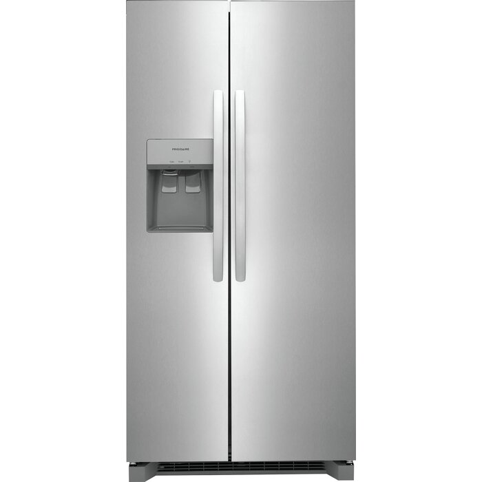 Frigidiare Frigidaire (ELX) 22.3-cu ft Standard-Depth 33-in Wide Side-by-Side Refrigerator with Ice Maker, Water and Ice Dispenser (Stainless Steel) ENERGY STAR Model# FRSS2323AS