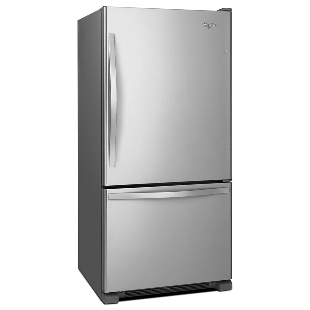 Whirlpool Whirlpool 22.07-cu ft Bottom-Freezer Refrigerator with Ice Maker (Stainless Steel) ENERGY STAR Model# WRB322DMBM