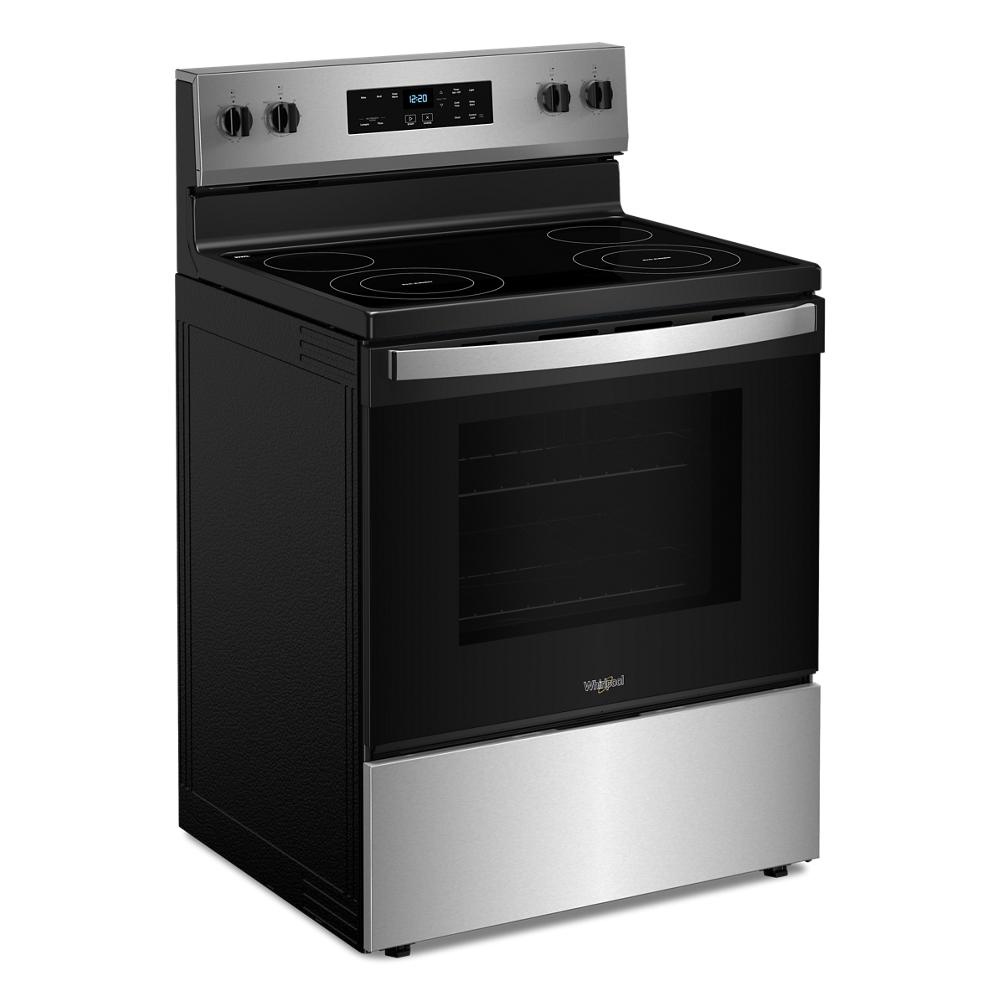 Whirlpool WHIRLPOOL (NIB) Flexible Cooktop 30-in Glass Top 4 Burners 5.3-cu ft Freestanding Electric Range (Stainless Steel) MODEL# WFES3030RS