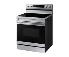 Samsung SAMSUNG  30-in Glass Top 5 Burners 6.3-cu ft Self-Cleaning Air Fry Convection Oven Freestanding Smart Electric Range (Fingerprint Resistant Stainless Steel)  MODEL# NE63A6511SS