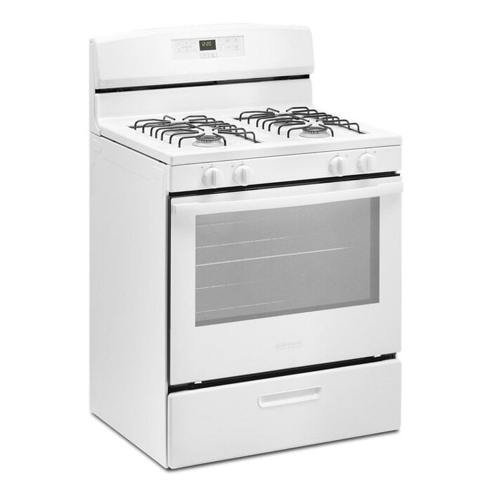 AMANA AMANA 30-in 4 Burners 5.1-cu ft Freestanding Natural Gas Range (White) MODEL# AGR6303MMW