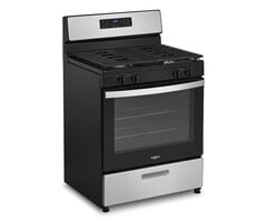 Whirlpool WHIRLPOOL 30-in 4 burners 5.1-cu ft Freestanding Natural Gas Range (Stainless Steel) MODEL# WFG320M0MS