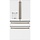 GE Cafe Standard-Depth 27.8-cu ft 4 -Door 36-in Wide Smart Compatible French Door Refrigerator with Ice Maker with Water and Ice Dispenser ( Matte White with Brushed Bronze Handles ) ENERGY STAR Certified Model# CVE28DP4NW2