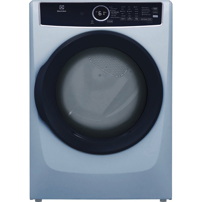 ELECTROLUX Electrolux 8.0 Cu. Ft. Stackable Steam Cycle Vented Electric Dryer ( Glacier Blue ) Energy Star Certified  Model# ELFE7437AG