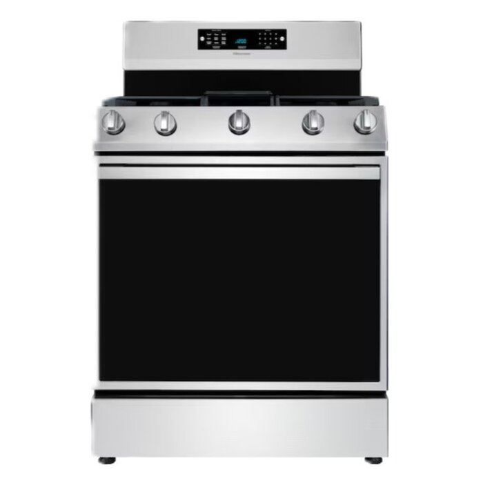 HISENSE Hisense 30-in 6 burners 5.8-cu ft Air Fry Convection Oven Freestanding Natural Gas Range (Stainless Steel) MODEL# HBG3601CPS