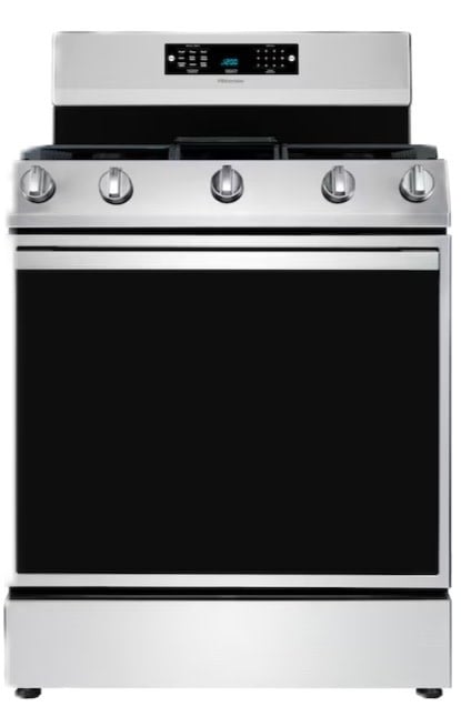 HISENSE Hisense 30-in 6 burners 5.8-cu ft Air Fry Convection Oven Freestanding Natural Gas Range (Stainless Steel) MODEL# HBG3601CPS