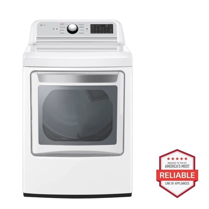 LG LG EasyLoad 7.3-cu ft Vented Gas Dryer (White) Model# DLG7401WE