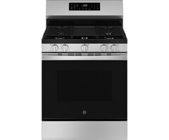 GE GE EasyWash Oven Tray 30-in 5 Burners 5.3-cu ft Steam Cleaning Air Fry Convection Oven Freestanding Smart Natural Gas  Range (Stainless Steel)  MODEL# GGF600AVSS