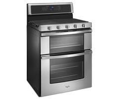 Whirlpool Whirlpool 30-in 5 burners 3.9-cu ft / 2.1-cu ft Convection Oven Freestanding Double Oven Gas Range ( Stainless Steel )  Model# WGG745S0FS