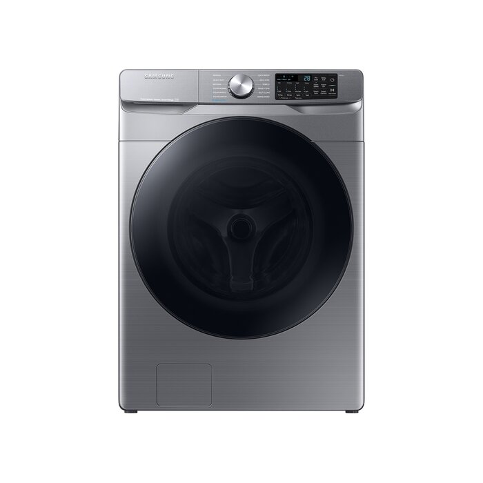 Samsung Samsung (PED) 4.5-cu ft High Efficiency Stackable Steam Cycle Smart Front-Load Washer With Matching Pedestal  (Platinum) ENERGY STAR  MODEL# WF45B6300AP