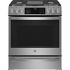 GE Profile GE Profile (DS) 30-in 5 burners 5.6-cu ft Air Fry Convection Oven Slide-In Natural Gas Range ( Fingerprint Resistant Stainless Steel ) Model# PGS930YPFS
