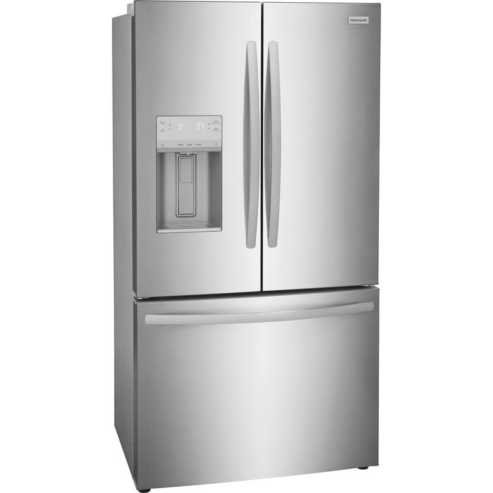 Frigidiare Frigidaire Counter-Depth 22.6-cu ft 3 -Door 36-in Wide French Door Refrigerator with Ice Maker with Water and Ice Dispenser ( Stainless steel ) ENERGY STAR Certified  Model# FRFC2323AS