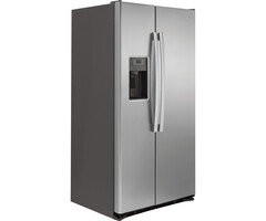 GE GE 21.9-cu ft Counter-Depth 36-in Wide Side-by-Side Refrigerator with Ice Maker ,Water and Ice Dispenser ( Stainless steel )  Model# GZS22DSJSS
