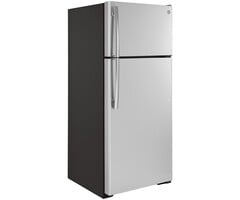 GE GE 17.5-cu ft Standard-Depth 28-in Wide Top-Freezer Refrigerator ( Stainless Steel ) ENERGY STAR Certified   Model# GTE18GSNRSS