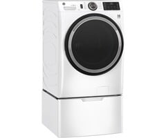 GE GE (PED) UltraFresh Vent System 4.8-cu ft Stackable Smart Front-Load Washer (White) ENERGY STAR With Matching Pedestal   MODEL# GFW550SSNWW