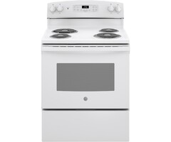 GE GE (CL)  30-in 4 Burners 5-cu ft Self-Cleaning Freestanding Electric Range (White)  MODEL# JB256DMWW