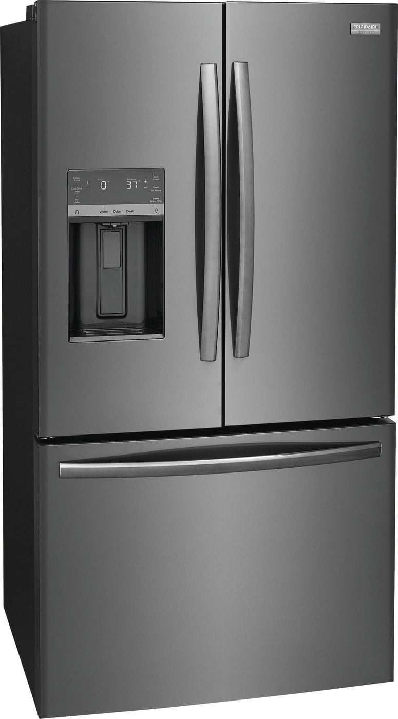Frigidaire Gallery Frigidaire Gallery Standard-Depth 27.8-cu ft 3 -Door 36-in Wide French Door Refrigerator with Dual Ice Maker with Water and Ice Dispenser ( Fingerprint Resistant Black Stainless Steel ) ENERGY STAR Certified Model# GRFS2853AD