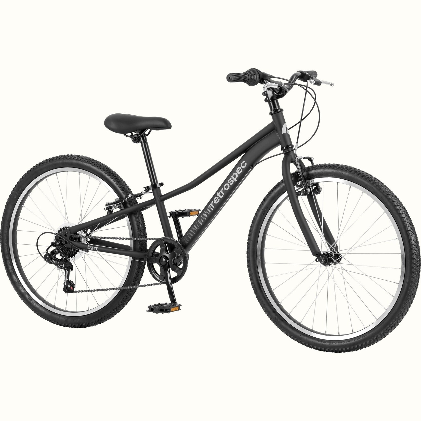 Retrospec Dart 24” Kids’ Bike 7 Speed Matte Black