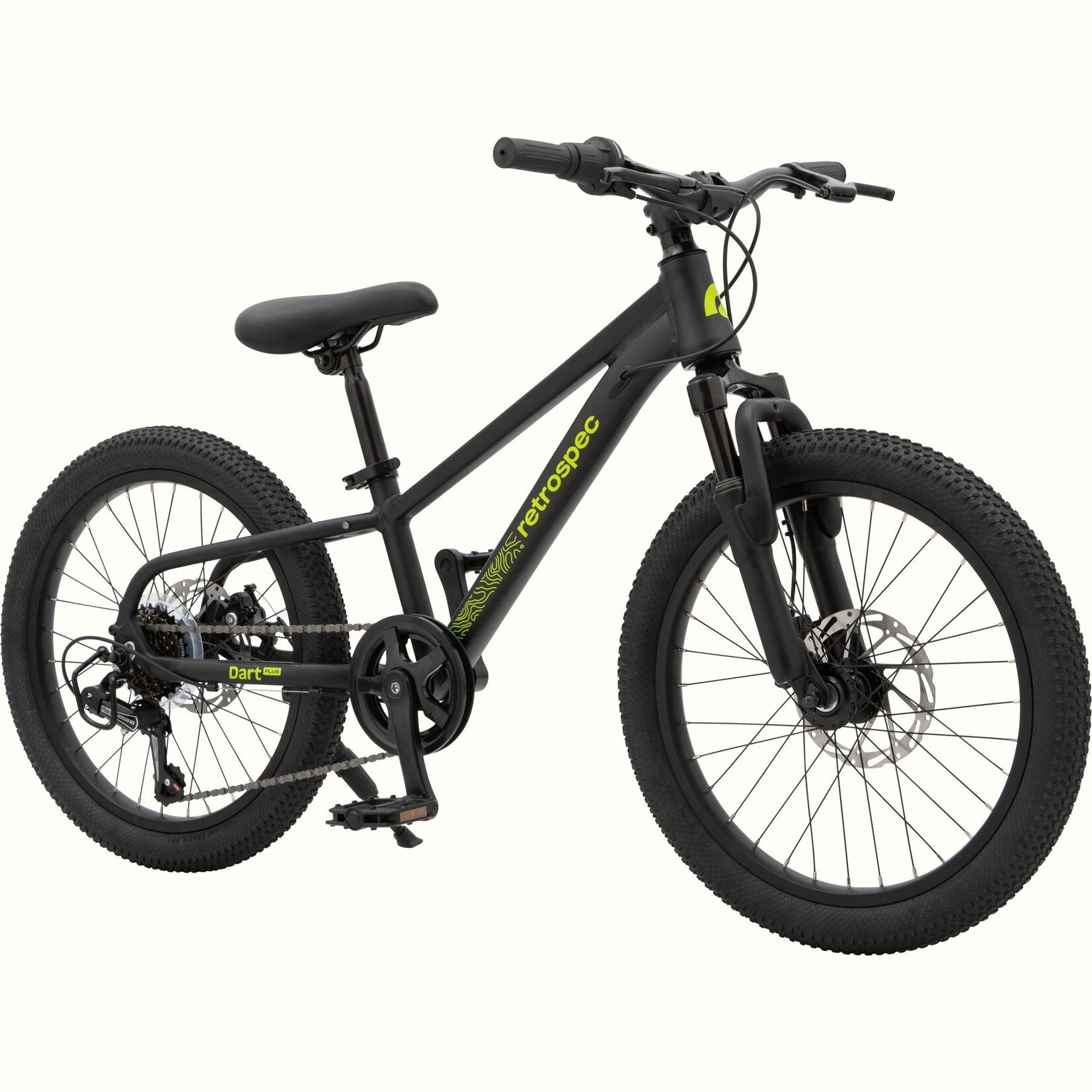Retrospec Dart Plus 20” Kids’ Bike 7 Speed— Matte Black Mamba