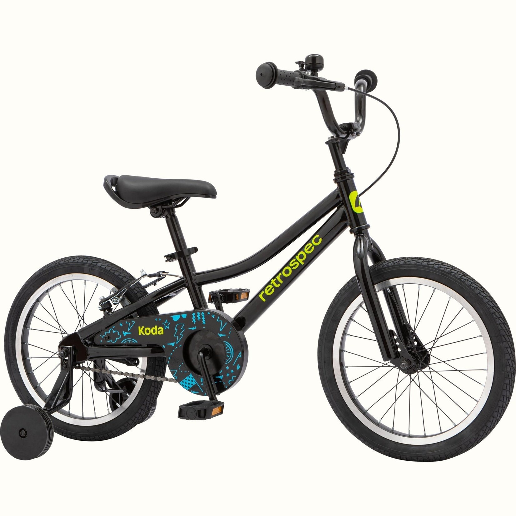 Retrospec Koda 16" Kids' Bike (4-6 yrs) Black Neon