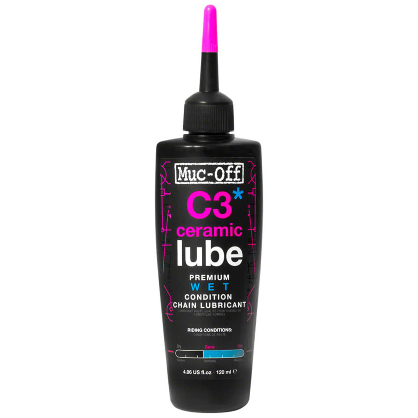 Muc-Off Muc-Off C3 Wet Ceramic Bike Chain Lube - 120ml, Drip