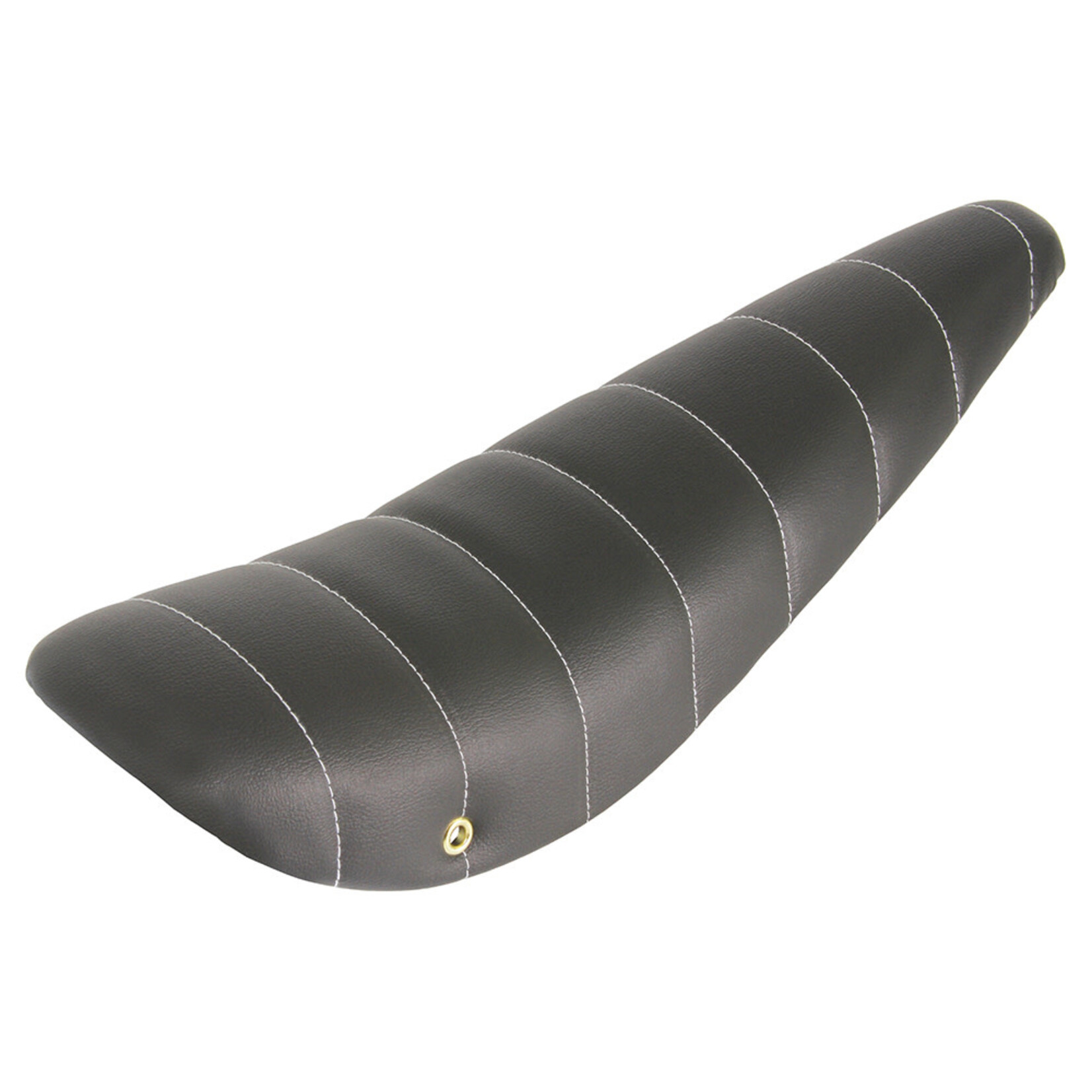 F&R Cycle 20 Stitched Banana Saddle Vinyl All Black White/Stitch.