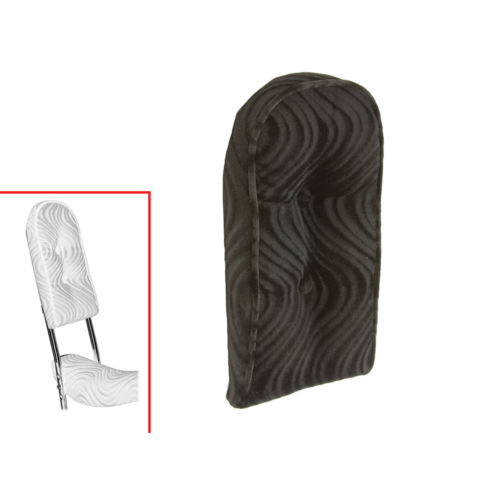 F&R Cycle Sissy Bar Back Cushion Velour Black.