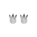 F&R Cycle Alloy Crown Valve Caps Chrome Schrader Valve.