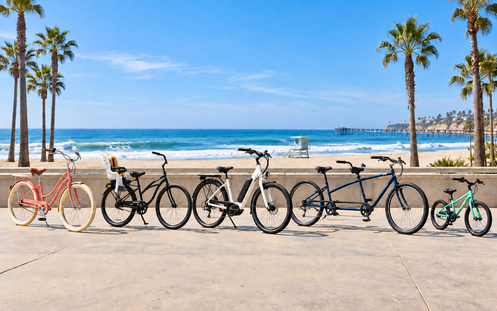 Bicycle rentals available at Bicycle Discovery Pacific Beach
