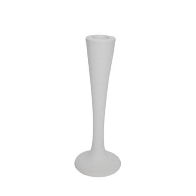 White Aluminium Candle Holder 8"H- White Color: White, Size: 8" H x 3" W x 3" D