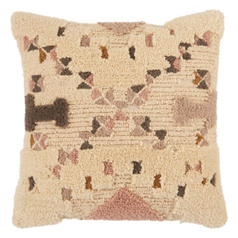 Flores Wool Blend Throw Square Pillow Fill Material: Polyester/Polyfill