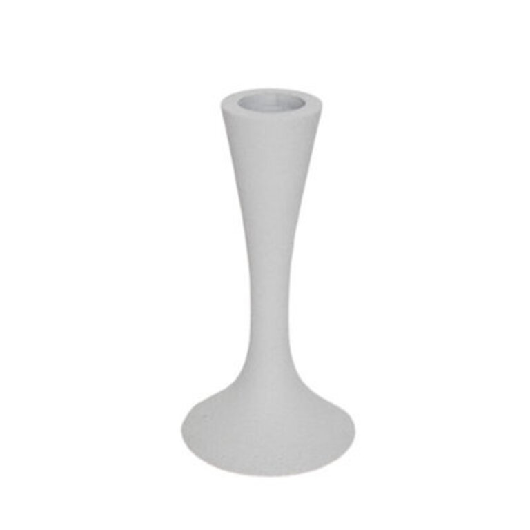 White Aluminium Candle Holder 8"H- White Color: White, Size: 5" H x 2.5" W x 2.5" D