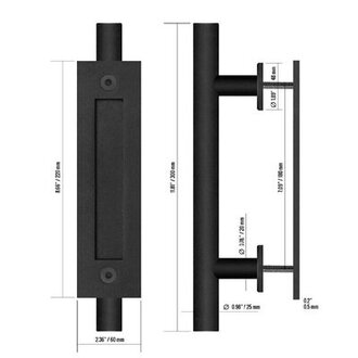 Carbon Steel Mirrored Barn Door with Installation Hardware Kit Size: 30" x 81"