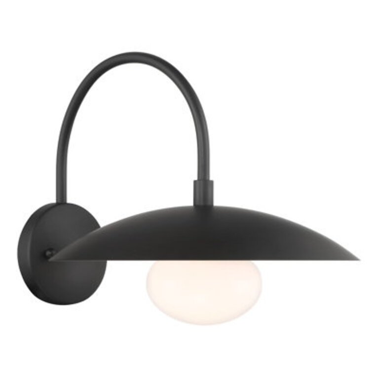 Declan Modern Disc Satin Brass 12" Wall Sconce Light Finish: Black