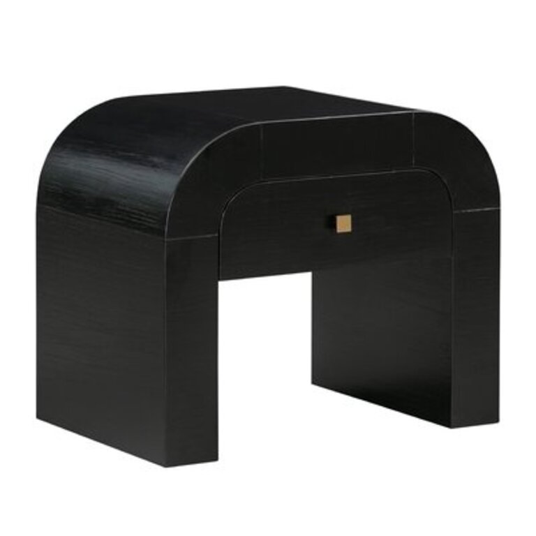 Baxley Curved Nightstand Color: Black