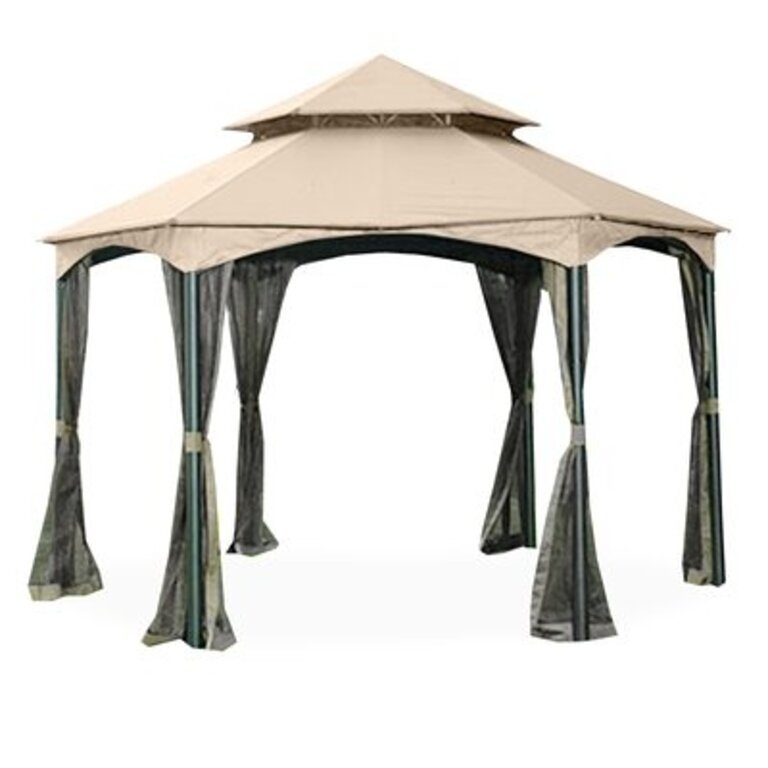 Southbay Hexagon Gazebo Replacement Canopy Color: Beige, Material: Riplock 350 Fabric