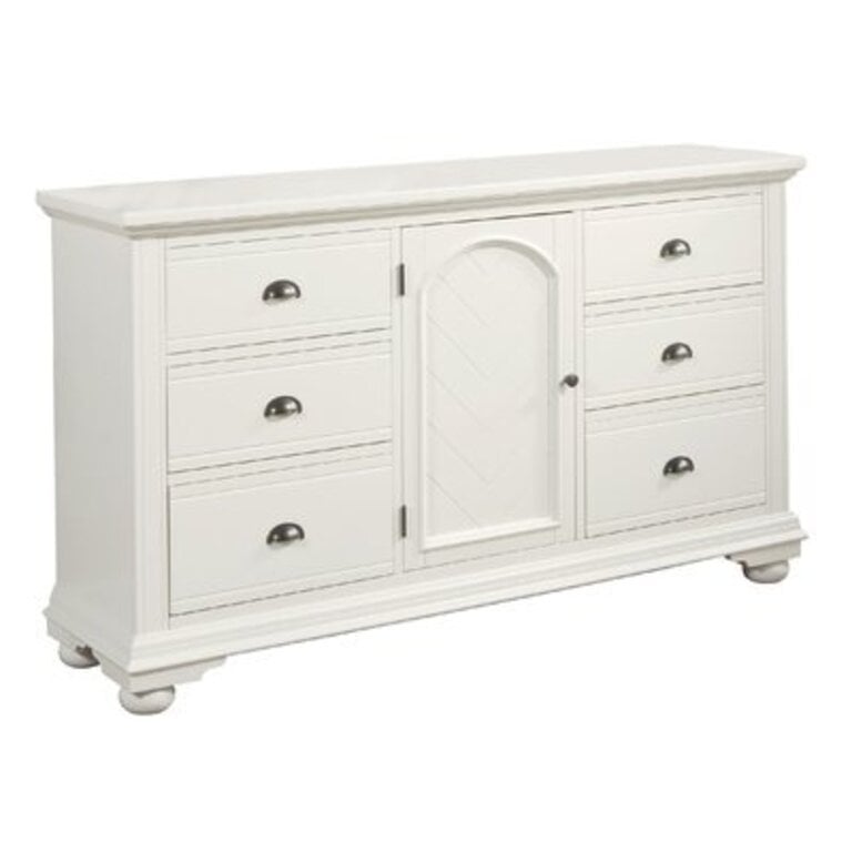 Brisco 6 Drawer 63" W Combo Dresser Color: White