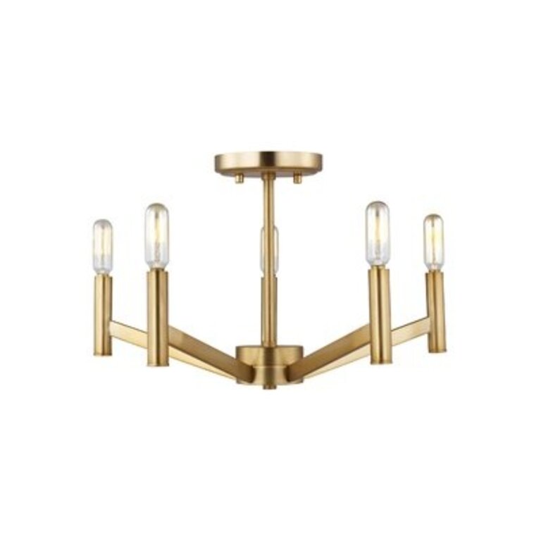 Amedee 5 - Light 18" Semi Flush Mount Fixture Finish: Satin Brass