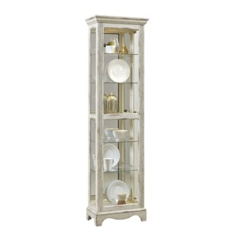 PFC Side Entry 5 Shelf Curio Cabinet in Weathered White