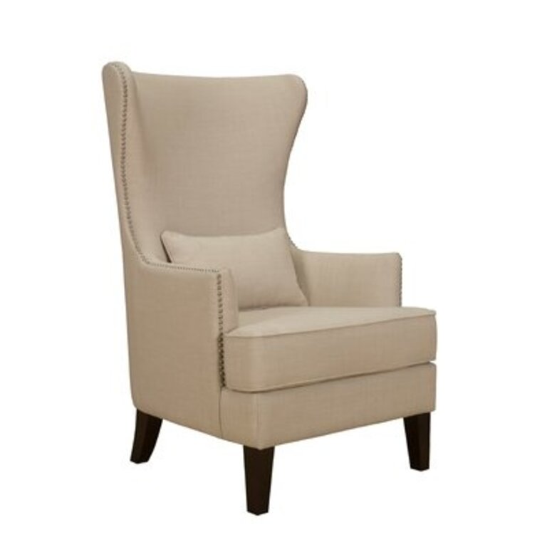 Pringle 31" Wide Polyester Wingback Chair Fabric: Natural