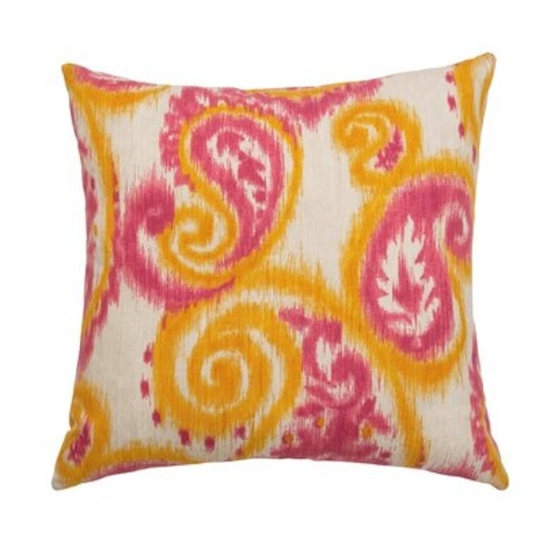 Bangali Square Cotton Pillow Cover & Insert Color: Tangerine