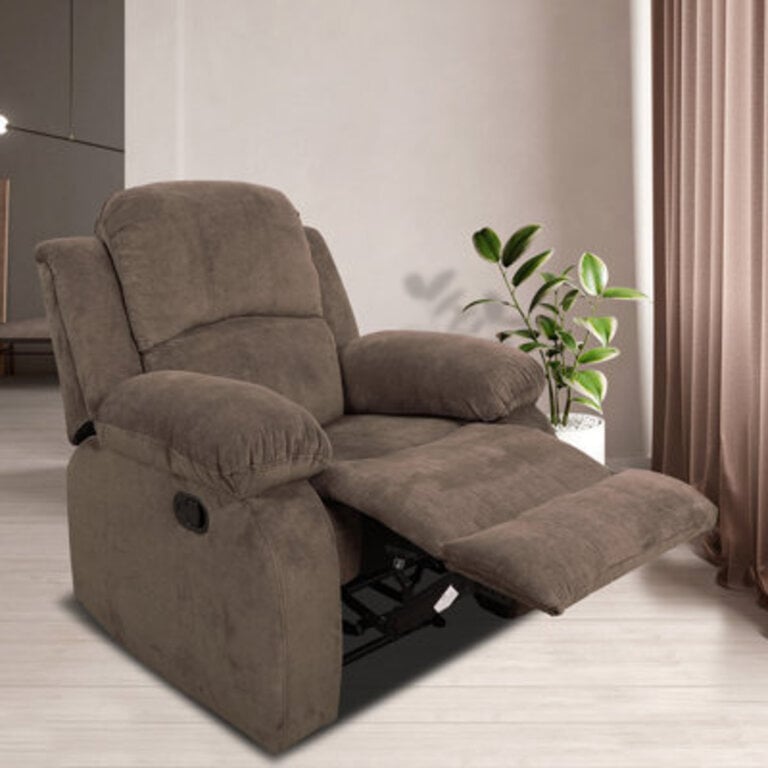 Kaelana 38.5" Wide Standard Recliner Body Fabric: Brown Velvet