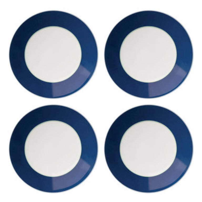 Make It Pop Accent Plate, S/4 Color: Blue/White