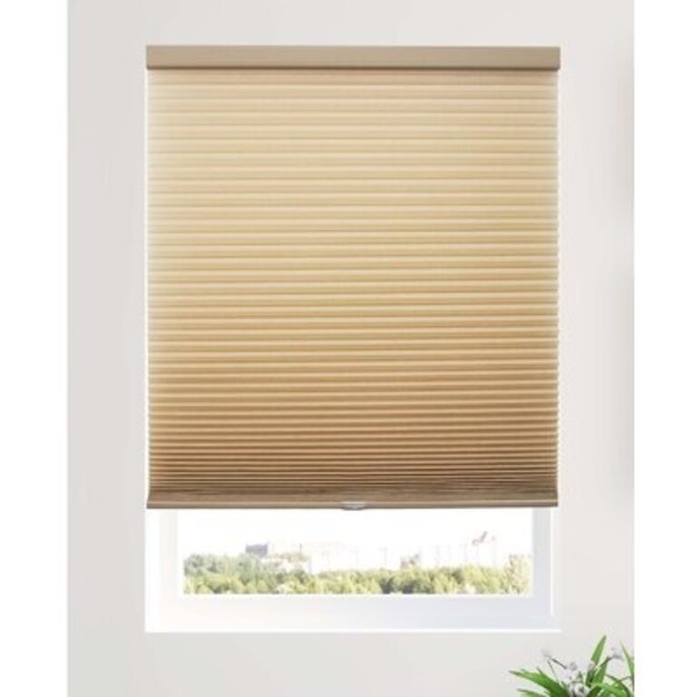 Custom Made Cordless Privacy Light Filtering Inside Mount Room Darkening Cellular Shade Blind Size: 33" W x 64" L, Color: Morning Croissant
