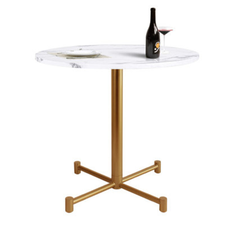 Abby Faux Marble Round Dining Table