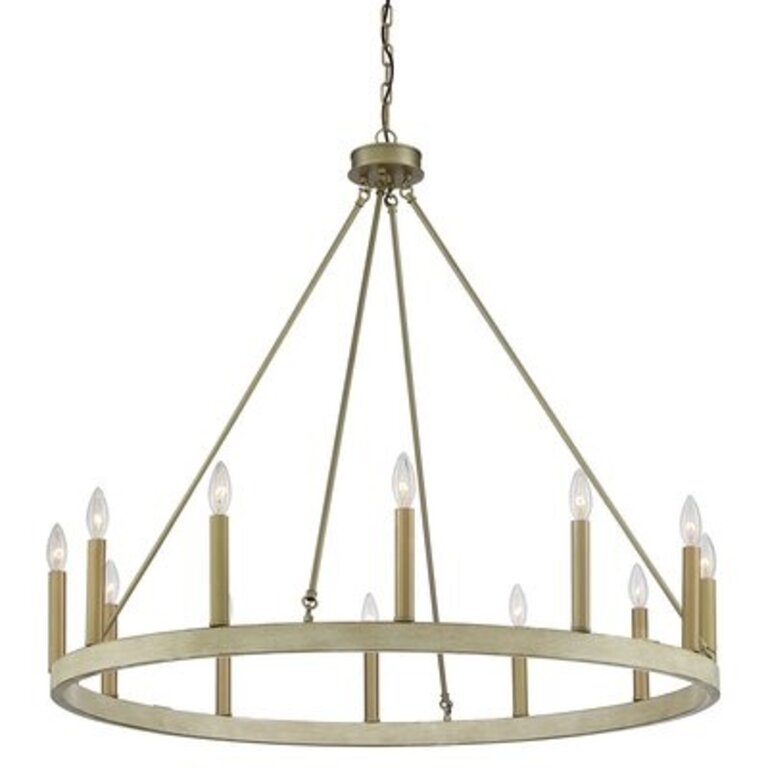 Madalyn 12 Light Candle Style Wagon Wheel Chandelier Finish