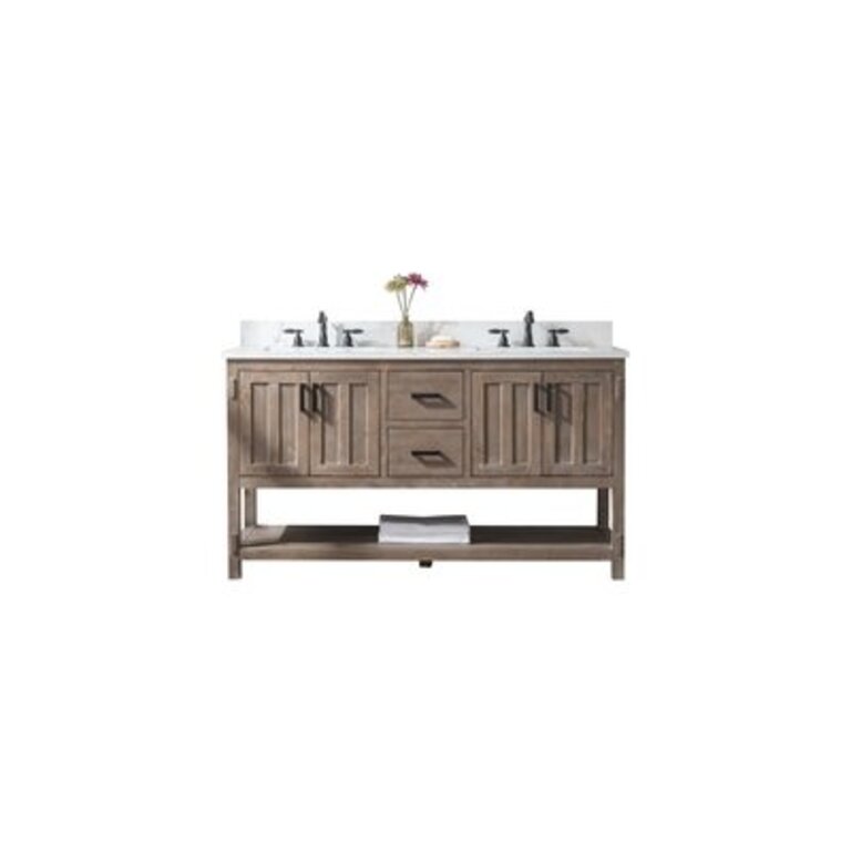 Marissa 60" Double Bathroom Vanity Base Finish Brown Spruce Wayfair