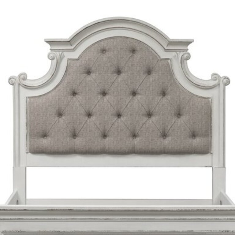 Colchester Upholstered Panel Headboard Size Queen, Color Off White