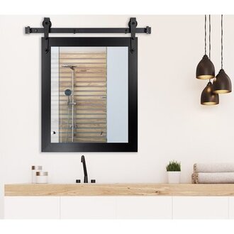 2 Piece Bevier Mirror Set Size: 33" H x 27" W, Finish: Black